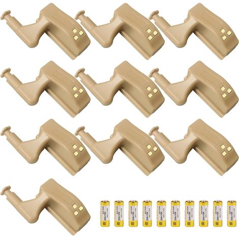Lot de 10 charnières de placard en ABS pour éclairage automatique à piles (1/5)