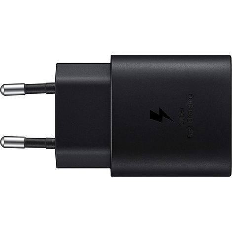 Chargeur USB Type-C compatible Samsung 18 W à charge ultra-rapide, noir (1 paquet) (1/4)