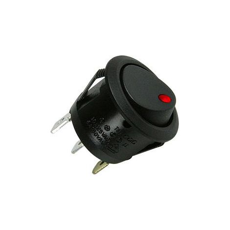 Interrupteur rond à LED rouge - Electrique - 20 A - A encastrer