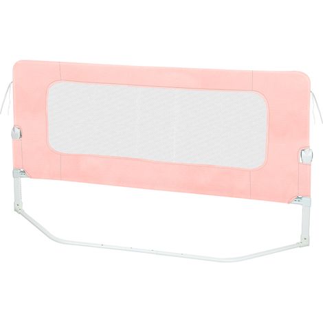 Haloyo® Barrière de Sécurité Pliable et Portable Cadre, Barrière Lit Enfant, Portable Bed Rail, 150x73-86cm, rose (1/5)
