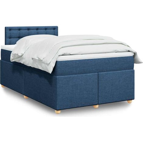 Boxspringbett mit Matratze Blau 120x190 cm Stoff (1/5)