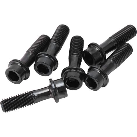 Lot de 6 vis de fixation M5x18mm noires creuses pour potence de vélo et levier de frein, pièces de vélo de route ou VTT. (1/5)