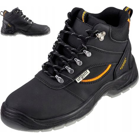 Lederarbeitsschuhe für Herren. Schwarze Herren-Stiefeletten ohne Zehenkappe. Dringend.