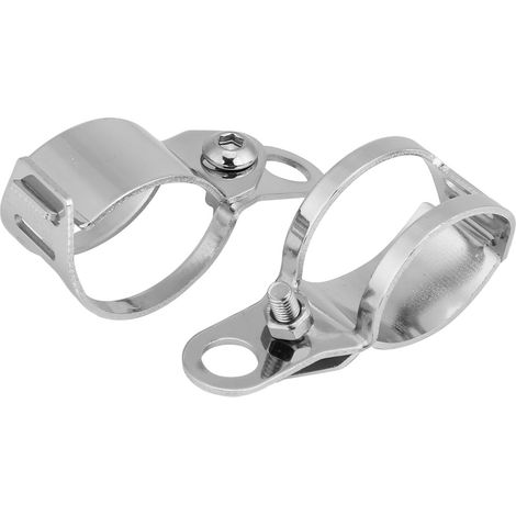 Support Moto Clignotant Bracket 2 Pièces pour Fourche Avant 30-45mm Scooter, Fixation Lampe en Argent (1/5)