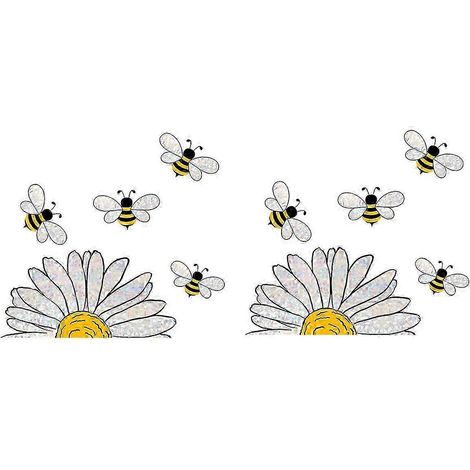 Autocollant pour vitre style abeille mignonne, autocollant pour fenêtre abeille - Autocollant pour vitrail, autocollant pour fenêtre tournesol (1/5)