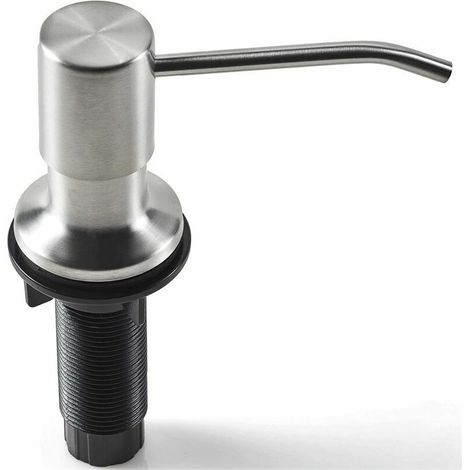 royaluxe -Distributeur de Savon à Vaisselle encastrable pour évier de Cuisine (INOX BROSSÉ Nickel) Fait en Acier Inoxydable, avec réservoir Grande capacité de 500 ML, Remplissage Facile à partir du De (1/5)