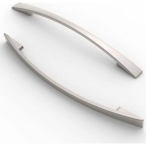Poignées de meuble, 10 pièces, entraxe de 160 mm, poignées de meuble, poignées d'armoire, poignées de cuisine, poignées de tiroir, nickel brossé- Crezuo (1/3)