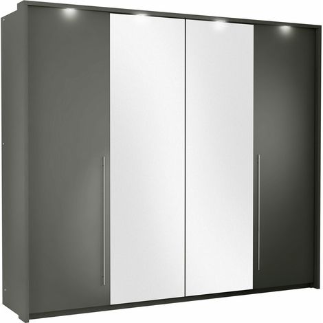 Armoire Honolulu 121, Lava, 217x251x65cm, Portes d'armoire: Pliage, Nombre d'étagères: 10, LED: Disponible (1/5)