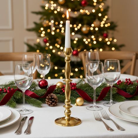 Candelabro dorato in alluminio per decorazioni natalizie -22.5 (1/5)