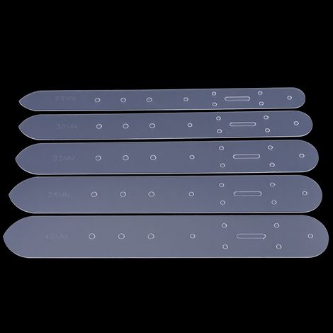 Ensemble de 5 gabarits semi-transparents pour trous de boucle de ceinture, modules de perforation du cuir, outils de bricolage (1/5)