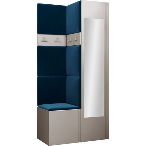Conjunto para recibidor Pinis XXV, Manila 26, 186x82x46cm, Espejo, Aglomerado laminado, Tapiz, Colocada, Montada en la pared