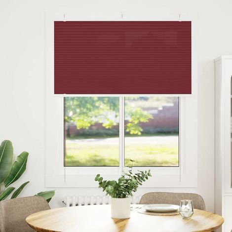 Maison Exclusive - Tenda Plissettata Rosso Bordeaux 110x150 cm Larghezza Tessuto
