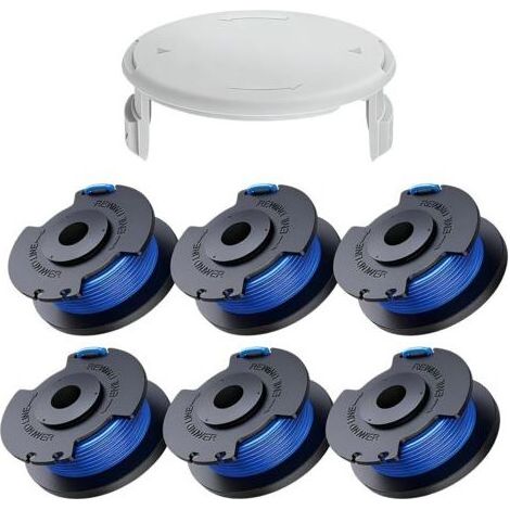 6 bobines pour fil coupe-bordure, nylon amélioré anti-déchirure, compatible tondeuses sans fil Ryobi ONE+ 18 V/24 V/40 V (1/4)