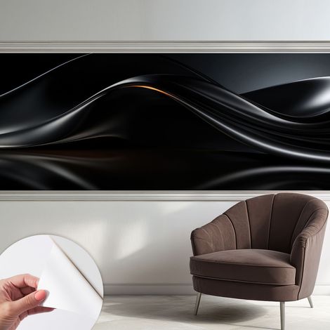 Papier peint autocollant adhésif installation rapide du papier peint durable et résistante Vagues métalliques 250x104 cm (1/5)