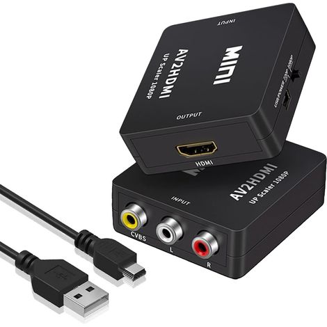 1 Adaptateur RCA vers HDMI, Convertisseur AV Composite 1080P, Support PAL/NTSC, pour PS2, Xbox, DVD, Caméra (1/5)