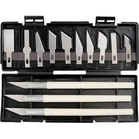 Set di 13 coltelli da taglio: coltello artigianale, taglierino manuale, coltello per journaling, coltello tascabile/coltello per serigrafia, coltello combinato, strumento per tagliare la carta (1/4)