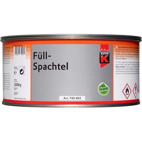 Mastic de rebouchage - Remplissage - Bi-composant - Auto-K - 2kg