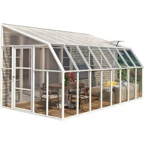 Lean To Greenhouse Sun Room Clear 8 x 16 - Polycarbonate/Acrylic - L508 x W257 x H266 cm