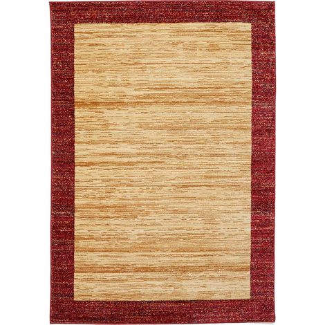 Tapis salon et chambre 120x180 beige rectangle tissé motif simple CHOBAY 2 (1/4)