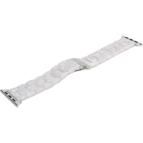Bracelet de montre en résine blanche, léger et unique, de remplacement pour montres iOS 38 mm/40 mm.