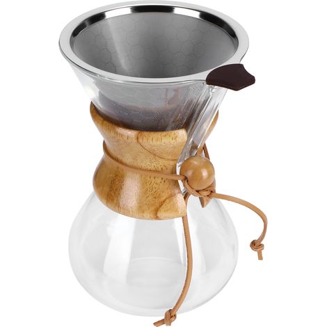Cafetière à Filtre en Verre Résistant à Haute Température avec Filtre Inox (600ml) (1/5)