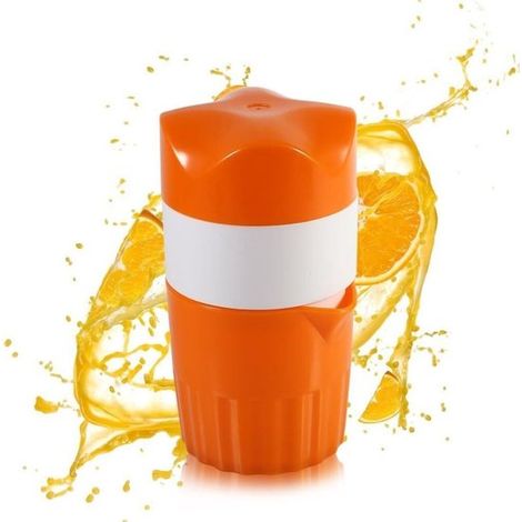 Orangenpresse – Handpresse für Zitrusfrüchte – Saftgewinnung – Kuppelförmiges Design – 9 x 17,5 cm – Orange (1/5)