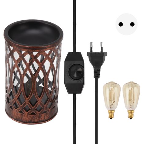 Ortviai Brûleur Électrique pour Cires Parfumées – Lampe Chauffante Réglable avec Couvercle et Abat-jour en Maille Métallique (1/5)