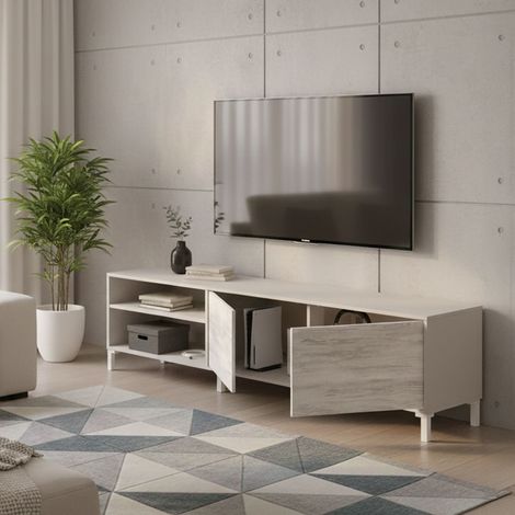 Mobile Porta tv Nociglia, Cassetti, un Ripiano, 2 Ante, 180x40x47h cm Beige (1/5)
