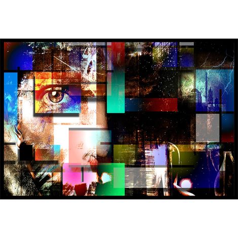 Affiche encadrée art abstrait visage contemporain (1/5)