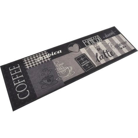 Alfombrilla de cocina moderna flexible antideslizante y lavable de 60 x 180 cm en terciopelo negro 020046048 (1/5)