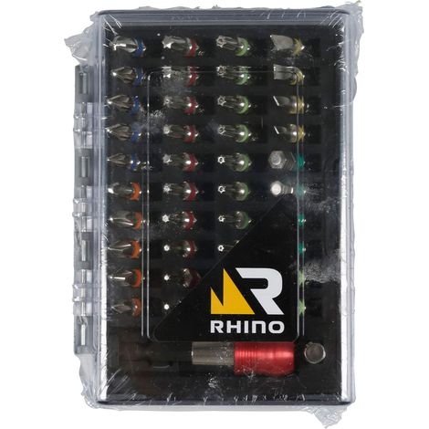 Set d'embouts pour tournevis - Coffret d'embouts de vissage courts 42 pièces avec porte-embout - Acier S2 - Bagues de couleur - Cruciformes, plats, torx, Torx percés, Allen (1/5)