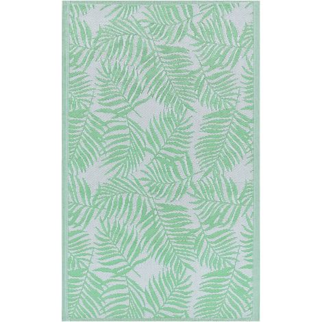 Tapis d'Extérieur 120 x 180 cm en Polypropylène Vert Clair et Blanc Accessoire Kota (1/5)