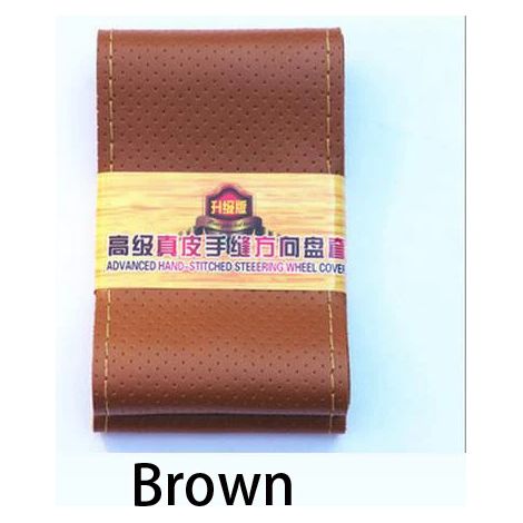 (40 cm marron) Housse de volant neuve en cuir véritable, souple et antidérapante, disponible en 4 couleurs. (1/5)