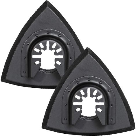 Patins de ponçage triangulaires 80mm - Plateau de ponçage pour outil multifonction oscillant pour ponçage du bois, 2 pièces (1/4)