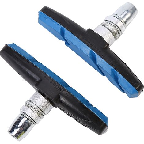 Pour les plaquettes de frein de vélo, adaptées aux freins V-brake de VTT, en caoutchouc (bleu). (1/2)