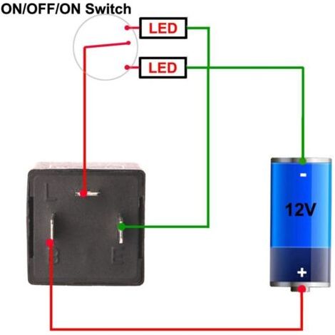 Relais clignotant électronique réglable 12V à 3 broches pour automobiles et motos, plage de puissance de 0,1W à 150W. (1/3)