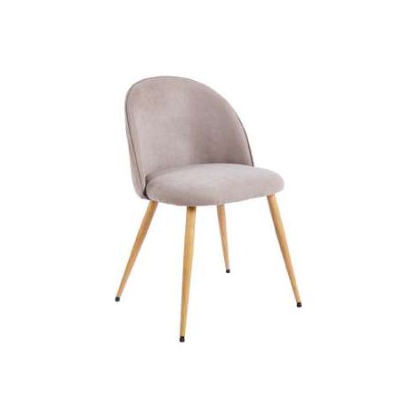 Pack de 2 sillas para cocina o comedor Evora tapizado textil beige/roble, 78cm(alto) 50cm(ancho) 55cm(largo) (1/3)