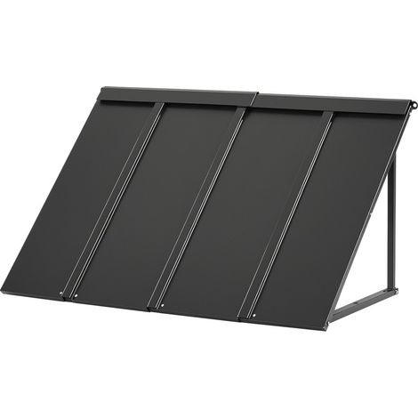Auvent de Porte d'Entrée 112,5x61 cm Marquise de Porte Extérieure Métal, Cadre Acier, Abri de Protection Contre Pluie, Neige, Soleil, Auvent pour Portes d'Entrée, Fenêtres de Porches, de Balcons (1/5)