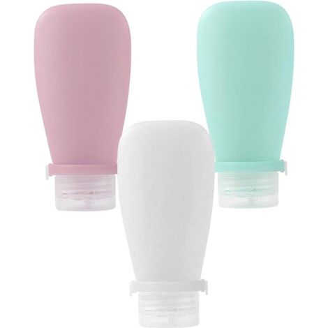 3 flaconi da viaggio in silicone,flaconi a pressione con funzione dosatrice,flaconi per shampoo a prova di perdite,formato da viaggio,60 ml (1/5)