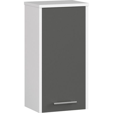 Mobile bagno sospeso AKORD FIN Bianca 30 cm 1 anta inserto frontale Grigio Grafite 30x22,5x60 cm (1/5)