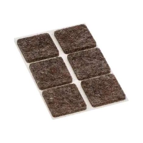 Feltrini adesivi in lana quadrati marroni 25x25 mm per pavimenti