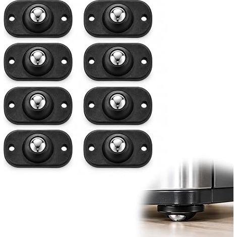 Mini Roulettes Adhésives 8 Pièces, Noir (1/5)