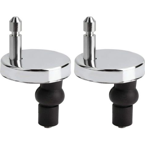 2 Pièces Abattant WC de Toilettes à Charnière Fixations, Charnières à Dégagement Rapide, Charniere Abattant WC Fixations, avec Vis Caoutchouc Rechange (1/5)