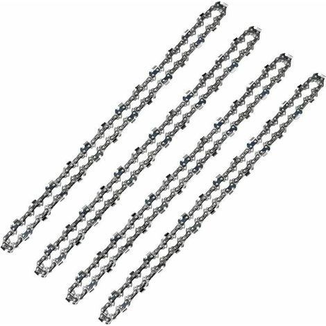 Lot de 4 chaînes de tronçonneuse 52 maillons – Pas 3/8 LP – Jauge 0.50 mm – Pour guide de 14 pouces – Acier haute performance (1/5)