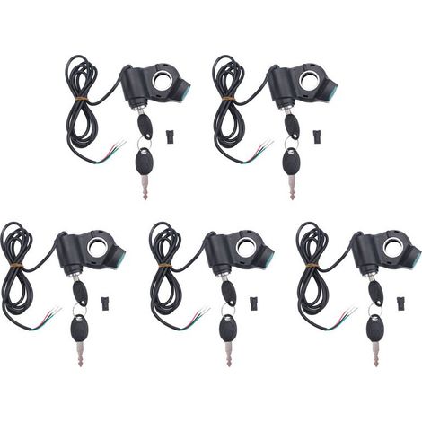Pièces de rechange pour cylindre de serrure d'allumage de scooter électrique 5 pièces, interrupteur de démarrage, compatible avec M4.