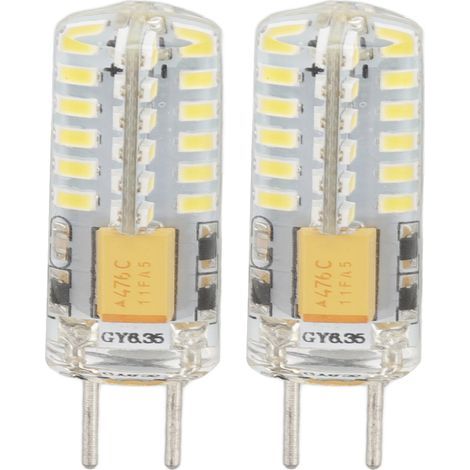 GY6.35 Glühbirne, Augenschutz, Energiesparend, 6000K, 3W, 48 LEDs für Kronleuchter und Tischlampen, 12V (2er-Pack) (1/5)