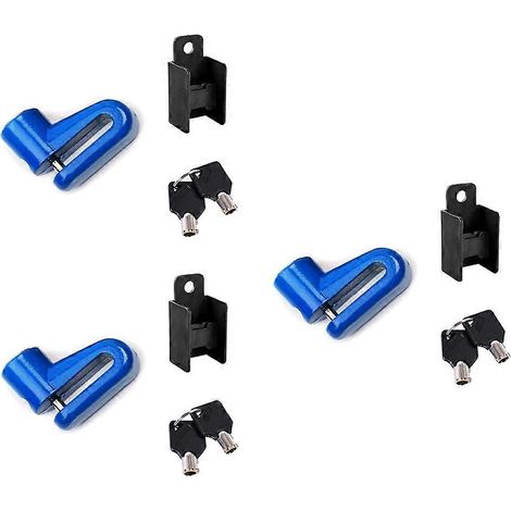 Set mit 3 Scheibenschlössern für Fahrräder, Motorräder, Elektroautos, Schlüsselschlösser, Fahrradzubehör, blaues Fahrradschloss (1/5)