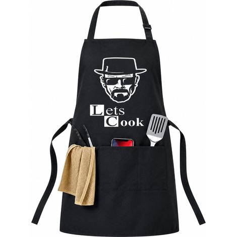 Tablier Barbecue Homme Pièce Design Drôle, Cadeau Maître du Grill Humour Nerd, Protection BBQ (1/5)