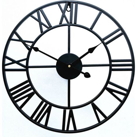Horloge créative rétro en métal fer horloge murale romaine salon décoration horloge murale (50 cm) (1/5)
