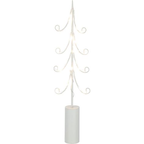 Sapin à LED en Métal "Cylindre" 59cm Blanc
